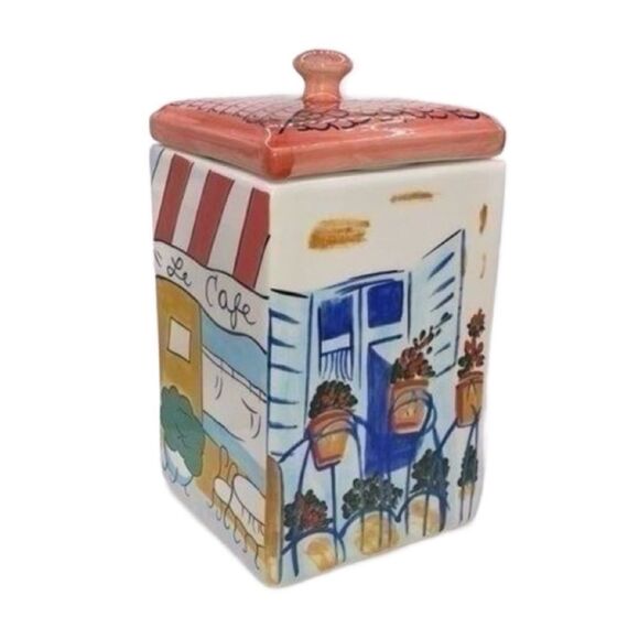 Boston Warehouse Trading Corp. Vintage Colorful Ceramic Bistro Kitchen Canister - Picture 3 of 16